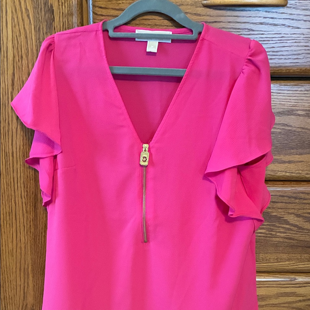 MICHAEL Michael Kors Pink Zippered Blouse